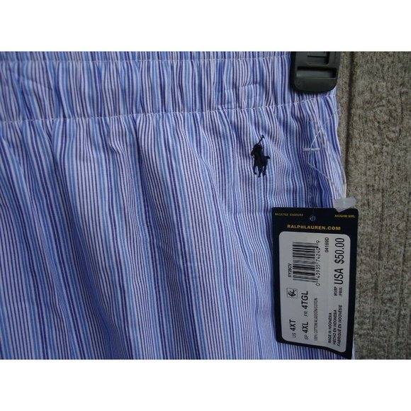 New Ralph Lauren Polo PJ Pajama Bottoms Striped Drawstring 4XL 100% Cott… - Picture 5 of 8